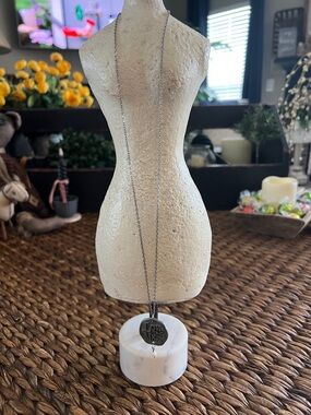 Jewel Kade Silver Long Necklace with Round 'Love You More' Pendant